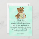Baby Dusche Danke Teddy Bear Postkarte (Vorne/Hinten)