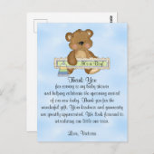 Baby Dusche Danke Teddy Bear Postkarte (Vorne/Hinten)
