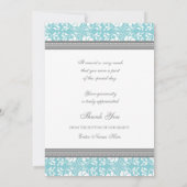 Baby-Dusche danken Ihnen kardiert aquamarinen Dankeskarte (Rückseite)