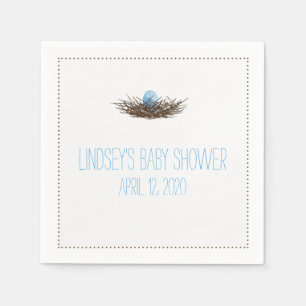 Baby-Dusche des Aquarell-Vogels des Nest- Serviette