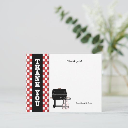 Baby-Dusche des Baby-Q danken Ihnen, GRILLEN zu Dankeskarte (Stehend Vorderseite)