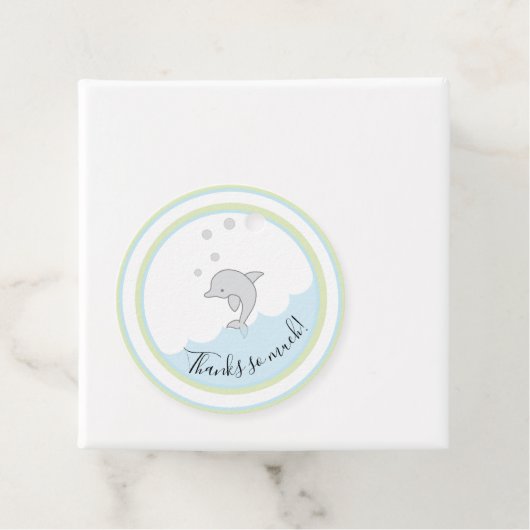 Baby Dusche Dophin Green Blue Geschenkanhänger (Beispiel)