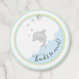 Baby Dusche Dophin Green Blue Geschenkanhänger