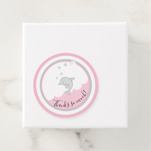 Baby Dusche Dophin Pink Gray Geschenkanhänger (Beispiel)