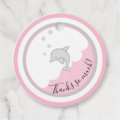 Baby Dusche Dophin Pink Gray Geschenkanhänger (Vorderseite)