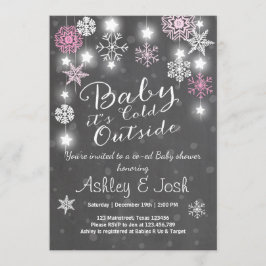 Baby Dusche einladen Baby es ist kalt draußen Mädc Einladung