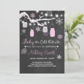 Baby Dusche einladen Baby es ist kalt draußen Mädc Einladung (Stehend Vorderseite)