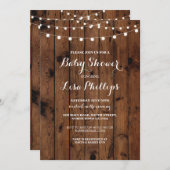 Baby Dusche einladen Holz Rustikale Leuchten Party Einladung (Vorne/Hinten)