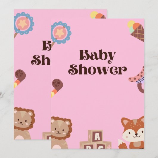 Baby-Dusche Einladung (Vorne/Hinten)