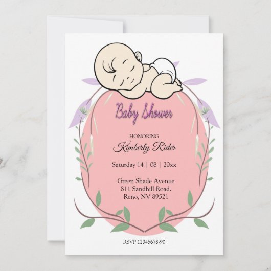 Baby-Dusche Einladung (Vorderseite)