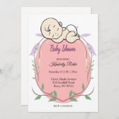 Baby-Dusche Einladung (Vorne/Hinten)