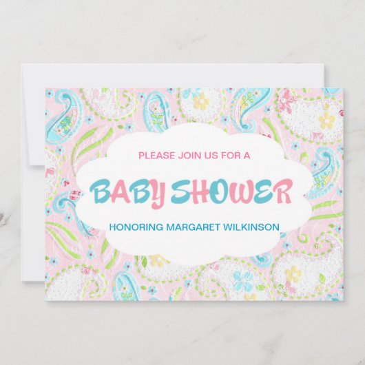 Baby-Dusche Einladung (Vorderseite)