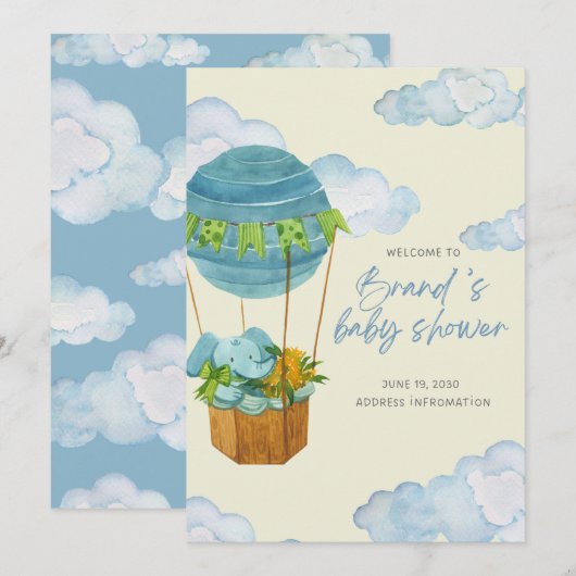 Baby-Dusche Einladung (Vorne/Hinten)