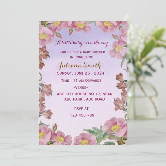 Baby-Dusche Einladung (Stehend Vorderseite)