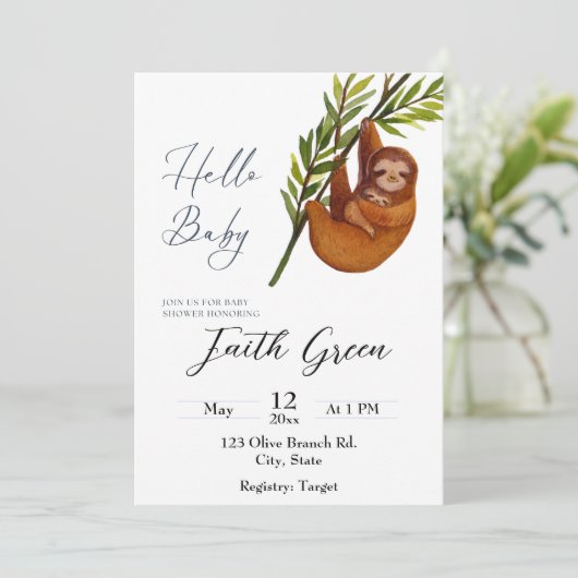 Baby-Dusche Einladung (Stehend Vorderseite)