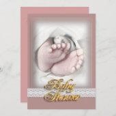 Baby Dusche Einladung Babyfußskizze (Vorne/Hinten)