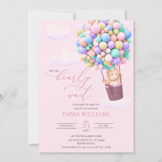 Baby Dusche Einladung Bären Balloons frühzeitig wa