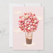 Baby Dusche Einladung Bear Pink frühzeitig warten! (Rückseite)