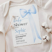 Baby Dusche Einladung Blue Coquette Bow