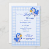 Baby Dusche Einladung Bluebirds (Vorne/Hinten)