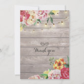 Baby Dusche Einladung Blumenholz & String Lights (Rückseite)