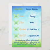 Baby Dusche Einladung Bug geschlechtsneutral grün (Rückseite)