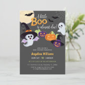 Baby Dusche Einladung für Little Boo Halloween. (Stehend Vorderseite)