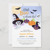 Baby Dusche Einladung für Little Boo Halloween. (Vorderseite)