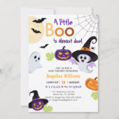 Baby Dusche Einladung für Little Boo Halloween. (Vorderseite)