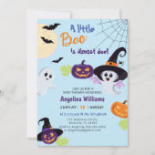 Baby Dusche Einladung für Little Boo Halloween. (Vorderseite)