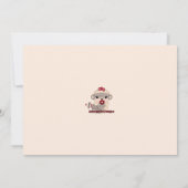 Baby Dusche Einladung GIRL Sock MONKEY Krippe SMC- (Rückseite)