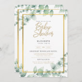 BABY Dusche Einladung Grüne Boho Garden (Vorne/Hinten)