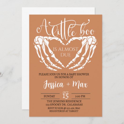 Baby Dusche Einladung, Halloween Baby Dusche Einladung (Vorne/Hinten)