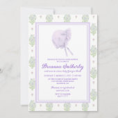 Baby Dusche Einladung Lavendel mit Bonnet (Vorderseite)