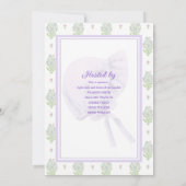 Baby Dusche Einladung Lavendel mit Bonnet (Rückseite)