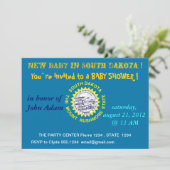 Baby Dusche Einladung mit der Flagge von South Dak (Stehend Vorderseite)