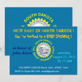 Baby Dusche Einladung mit der Flagge von South Dak (Vorne/Hinten)