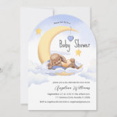 Baby Dusche Einladung mit einem bezaubernden Hasen (Vorderseite)