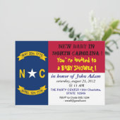 Baby Dusche Einladung mit Flagge von North Carolin (Stehend Vorderseite)