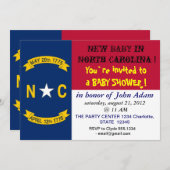 Baby Dusche Einladung mit Flagge von North Carolin (Vorne/Hinten)
