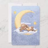 Baby Dusche Einladung mit Hasen. (Rückseite)