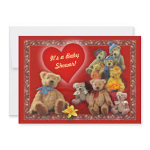 Baby Dusche Einladung mit Teddy Bears