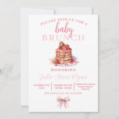 Baby Dusche Einladung - Pink Bow Brunch! (Vorderseite)