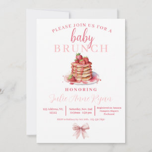 Baby Dusche Einladung - Pink Bow Brunch!