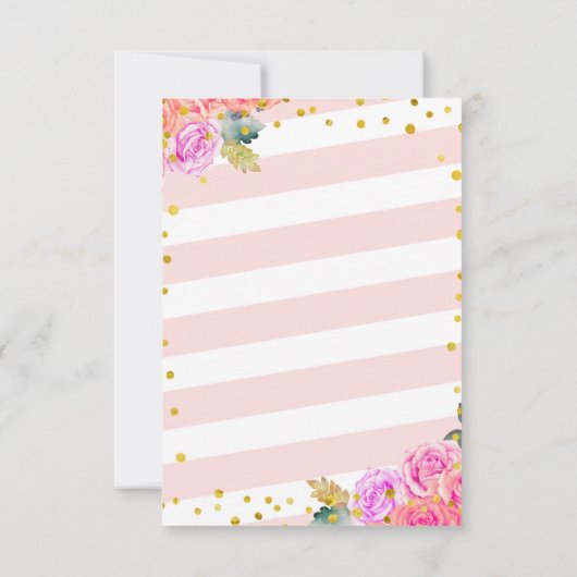 Baby Dusche Einladung Pink Peach Gold (Rückseite)