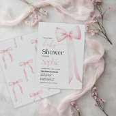 Baby Dusche Einladung Rosa Coquette Bow