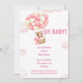 Baby Dusche Einladung Rosa für Mädchen (Vorderseite)