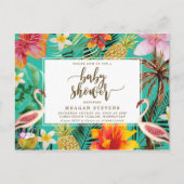 Baby Dusche Einladung tropisches Flamingo (Vorderseite)