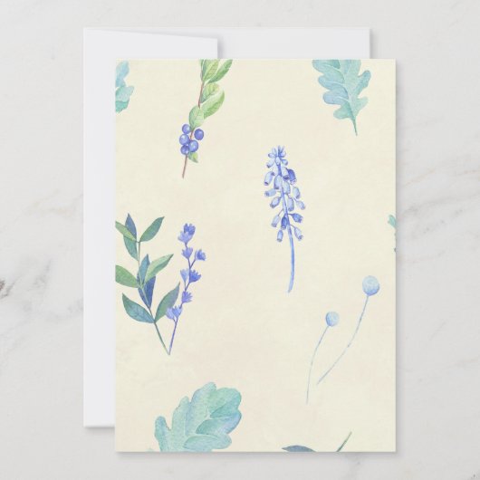 Baby Dusche Einladung Waldfuchs blau (Rückseite)