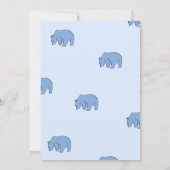 Baby Dusche Einladungskarte mit blauen Bären Einladung (Rückseite)